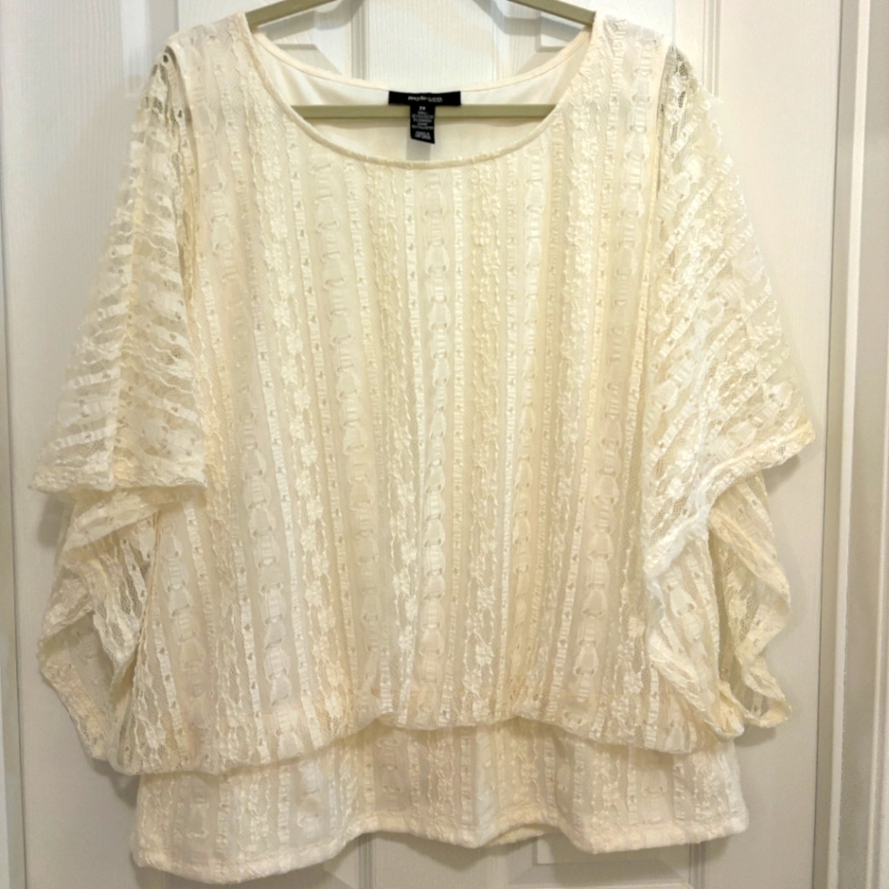 Style & Co. Woman Ivory Lace Tunic Top 🌻 2X